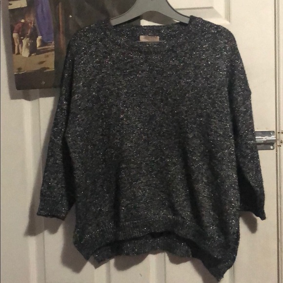 Forever21 Silver and Black Sparkle Top - Picture 1 of 4